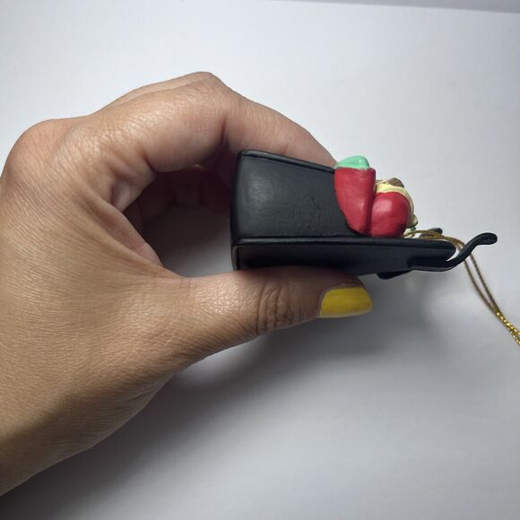 RARE HARLEY DAVIDSON CHRISTMAS ORNAMENT SANTAS ELF ON A SADDLEBAG DATED 1997 VTG - Picture 8 of 14